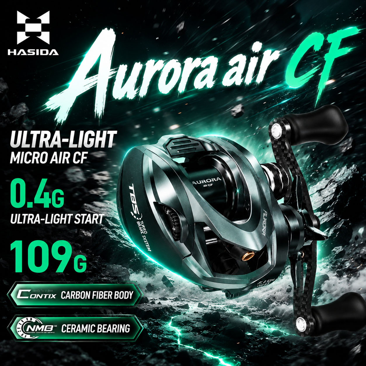 Daiwa Reel Bg - بكرة صيد HASIDA Aurora AirCF Carbon