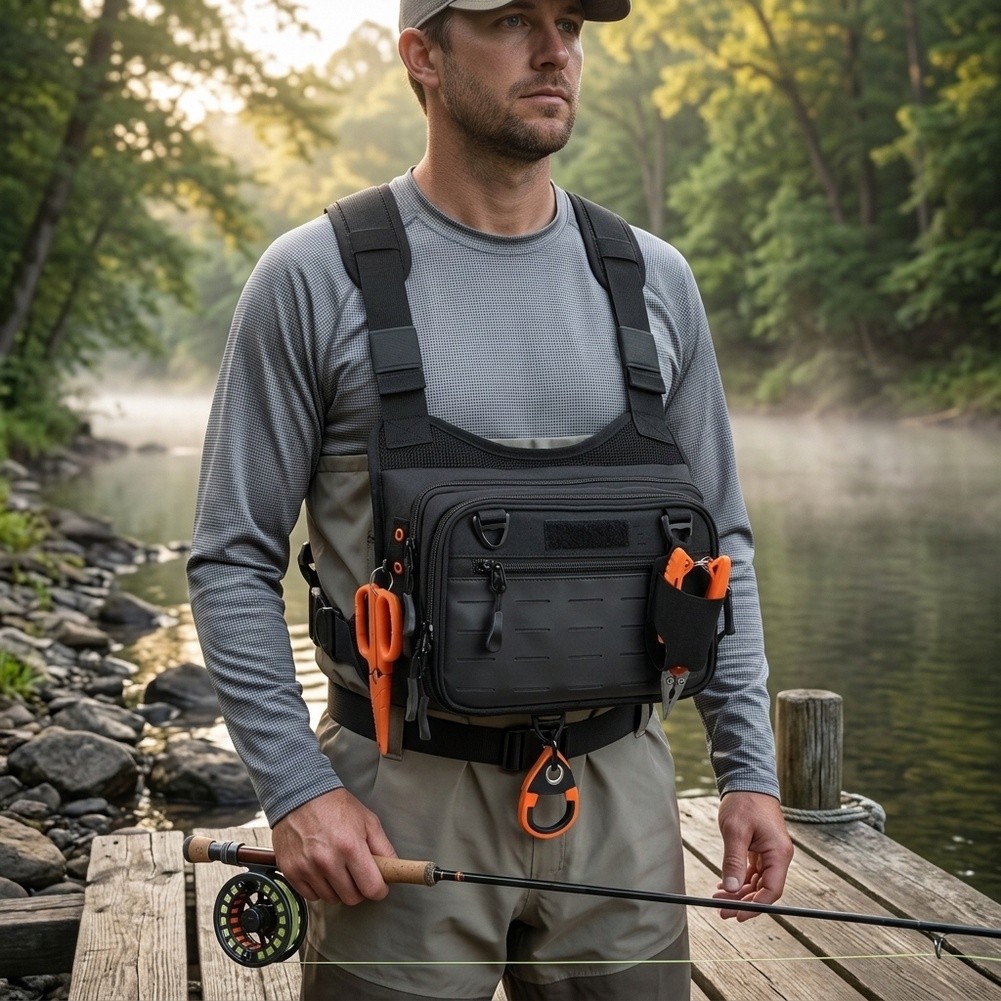 حقيبة صدرية متعددة الاستخدامات - مراجعة Fishing Vest وسعره